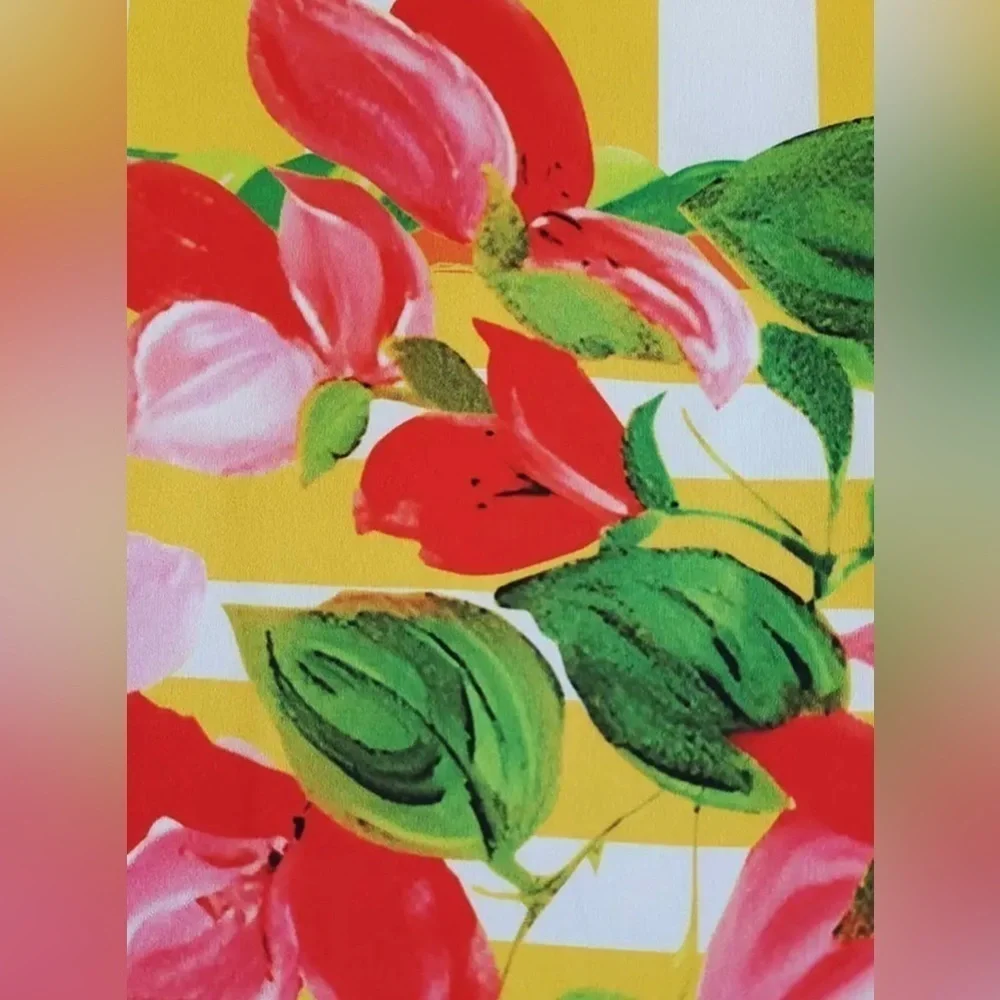 Portofino Riviera Tropical Pattern Oversized Casual Midi Dress - Picture 12 of 16